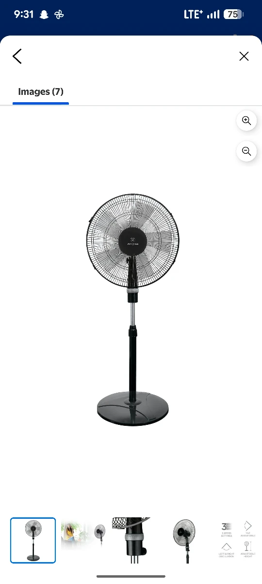 Westingtonhouse Black Stand Fan 16 inch