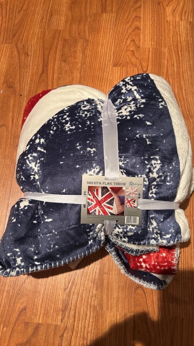 Union Jack Sherpa Throw Blanket