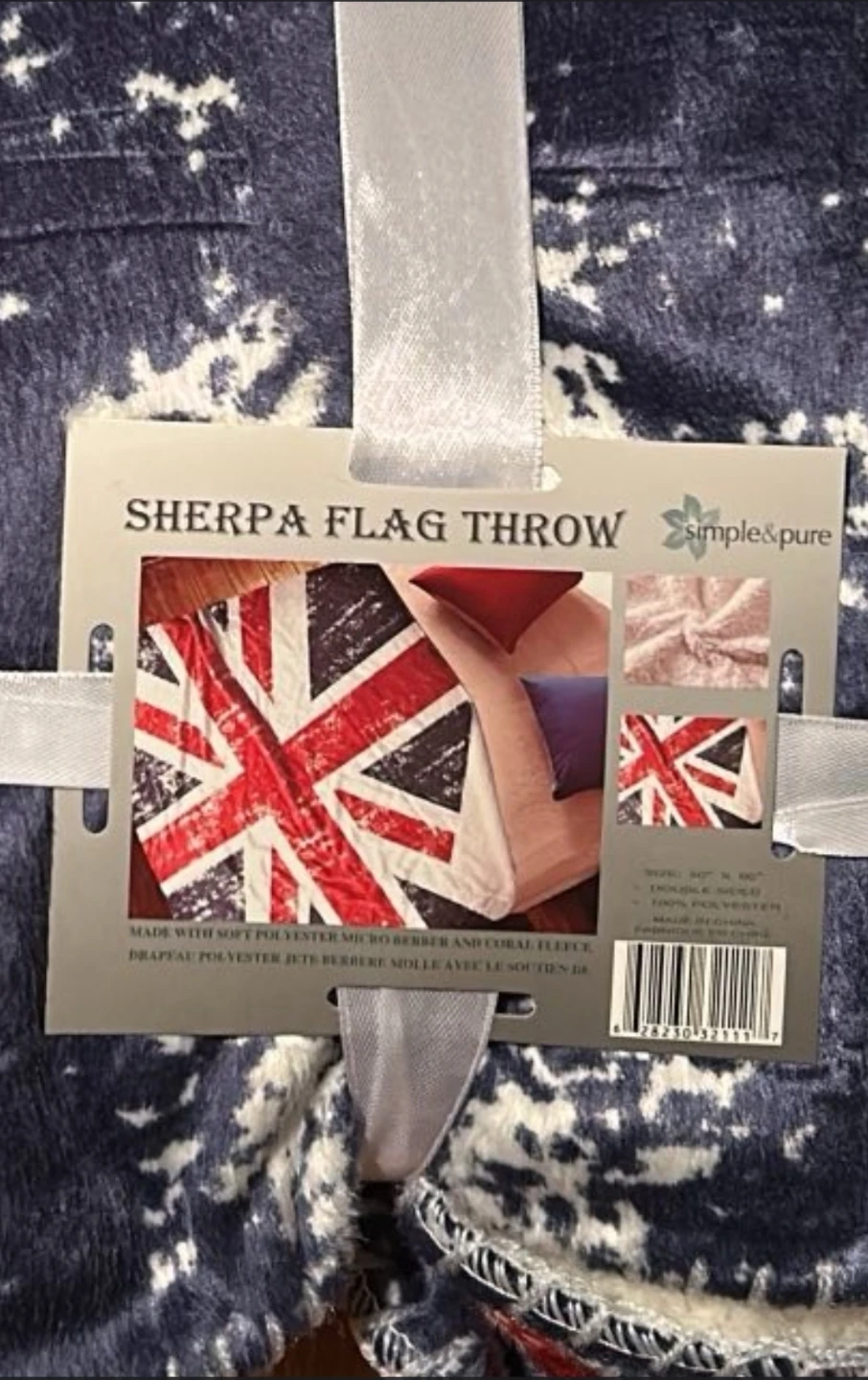 Union Jack Sherpa Throw Blanket - photo 3