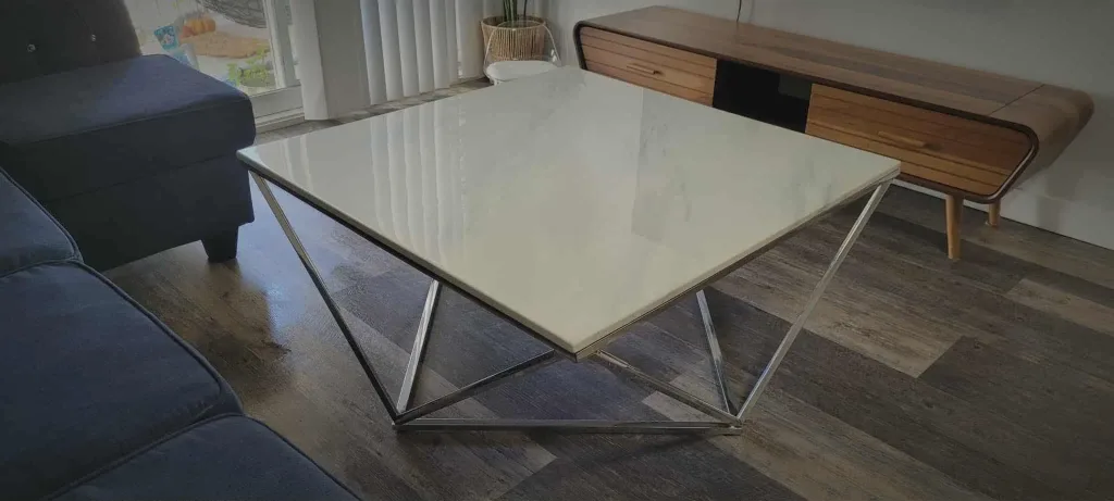 Square White Marbel modern Coffee Table image indicator(3)