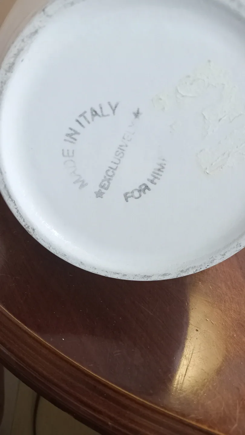 White Ceramic Pitcher with Plum Design image indicator(2)