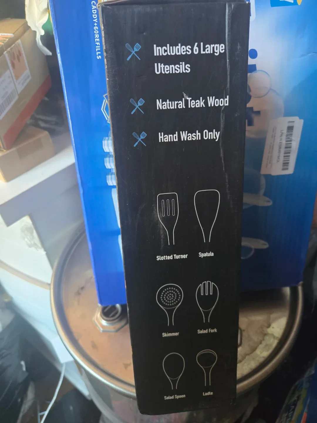 Zulay Kitchen Teak Wood Utensil Set (6 Piece) image indicator(2)