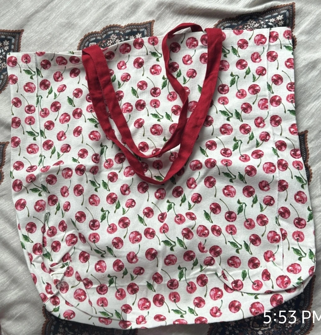 Tote Bag with Cherry Print & Winnie the Pooh Tote Bag