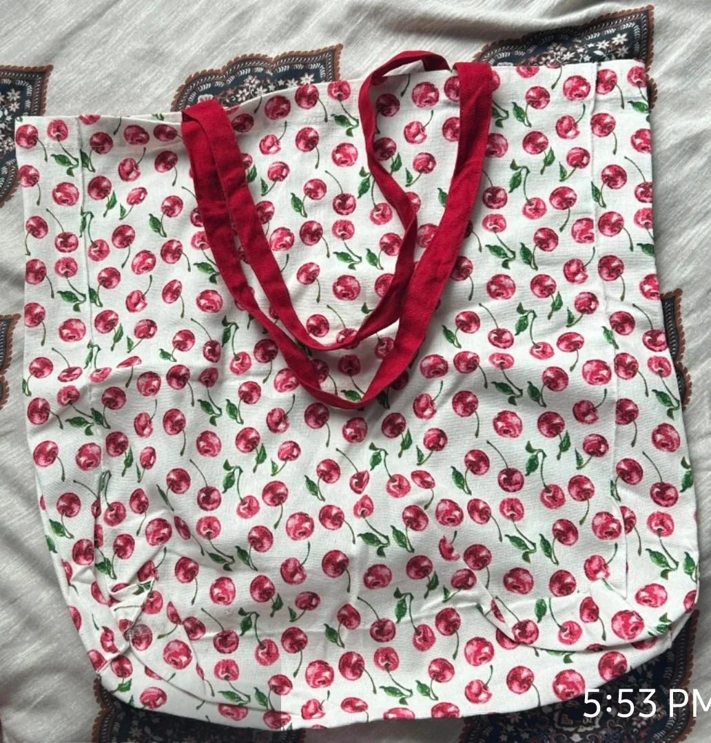 Tote Bag with Cherry Print & Winnie the Pooh Tote Bag thumbnail
