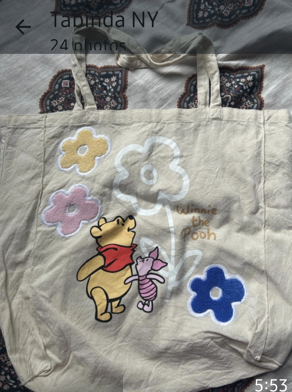 Tote Bag with Cherry Print & Winnie the Pooh Tote Bag - photo 3