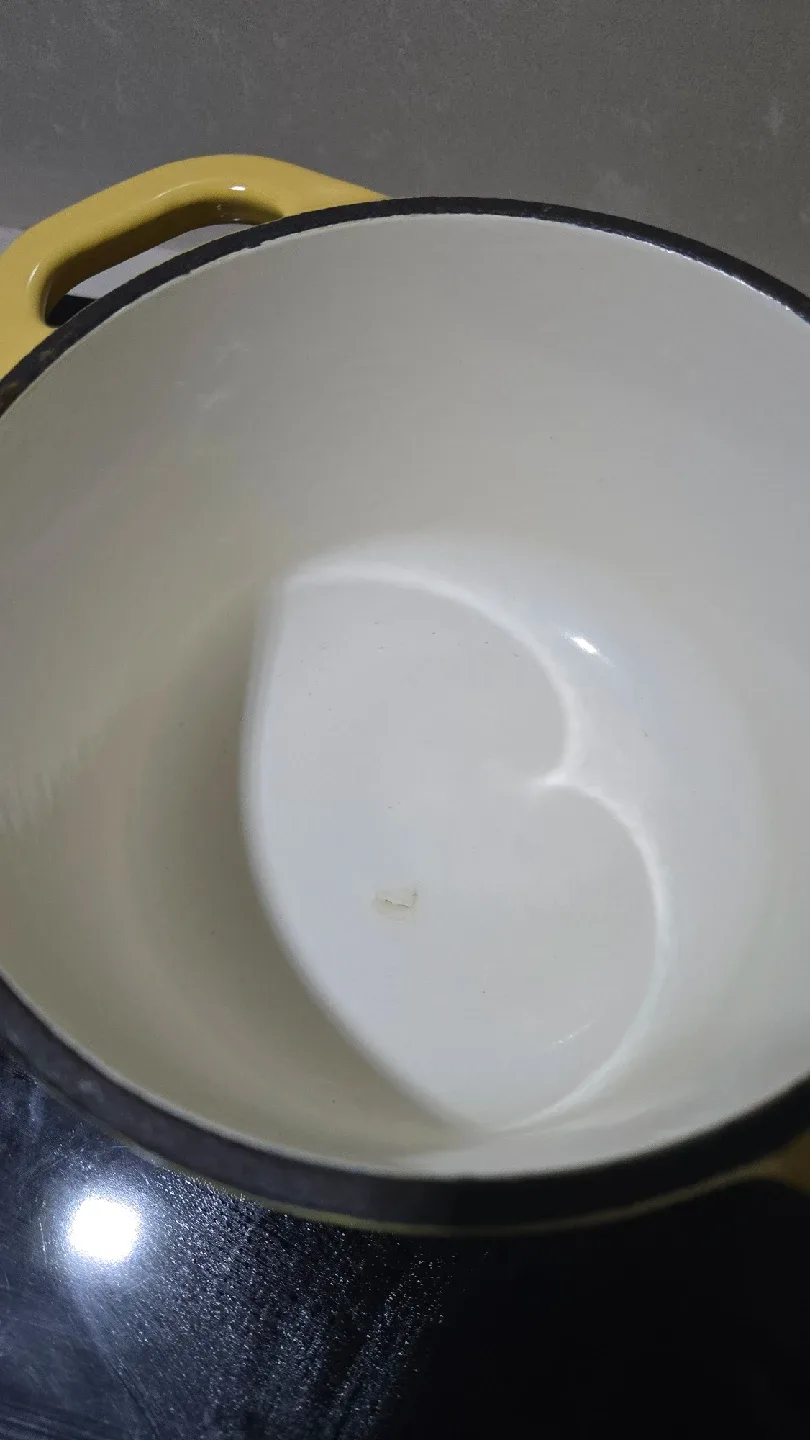 Yellow Cast iron Saucepan with Lid image indicator(4)