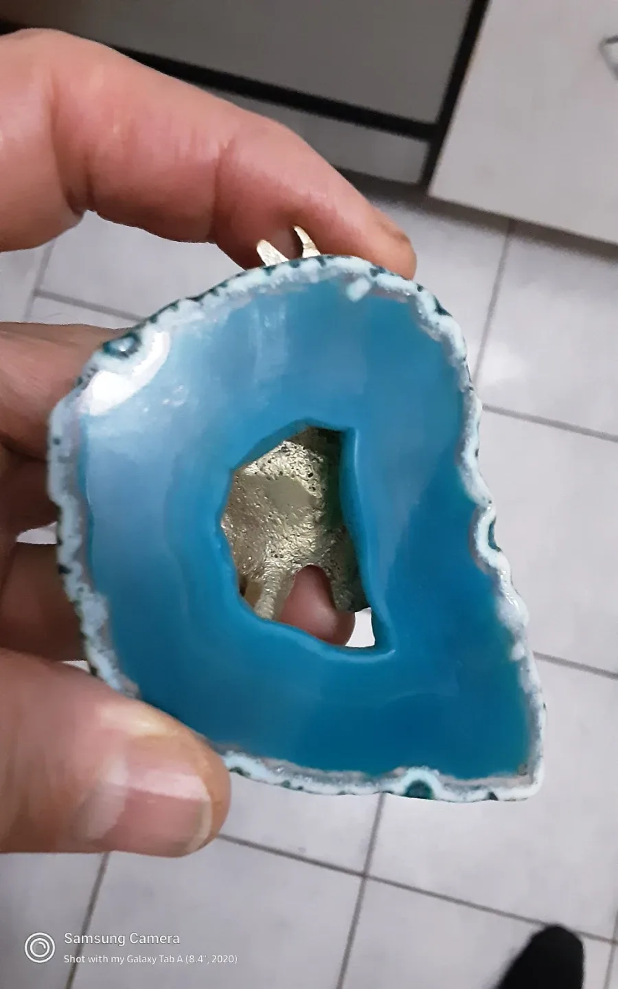 Frog Figurine with Blue Agate Slice image indicator(3)