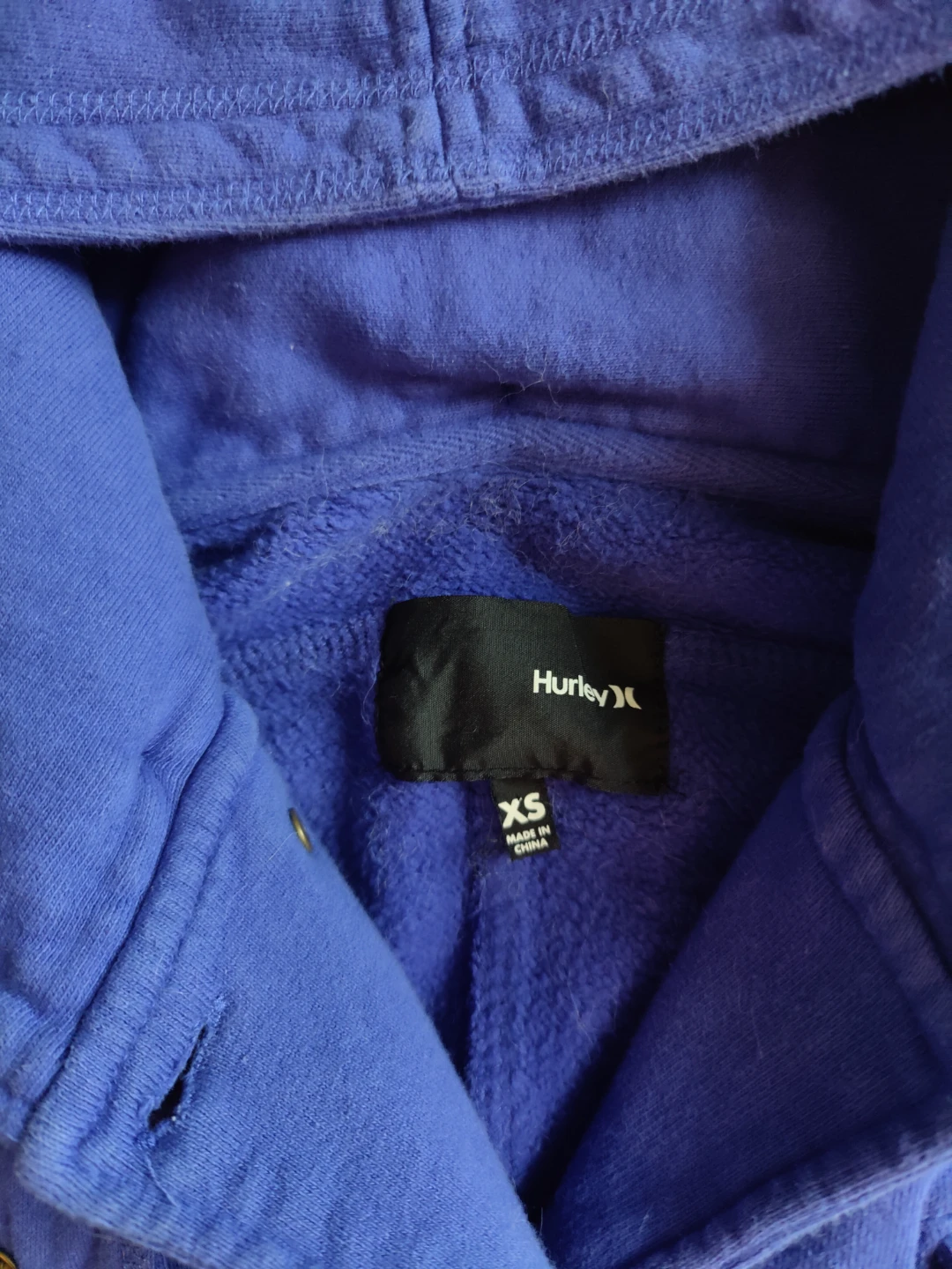 Women's Hurley Indigo Blue Sweater Jacket with Hood Size XS - photo 5