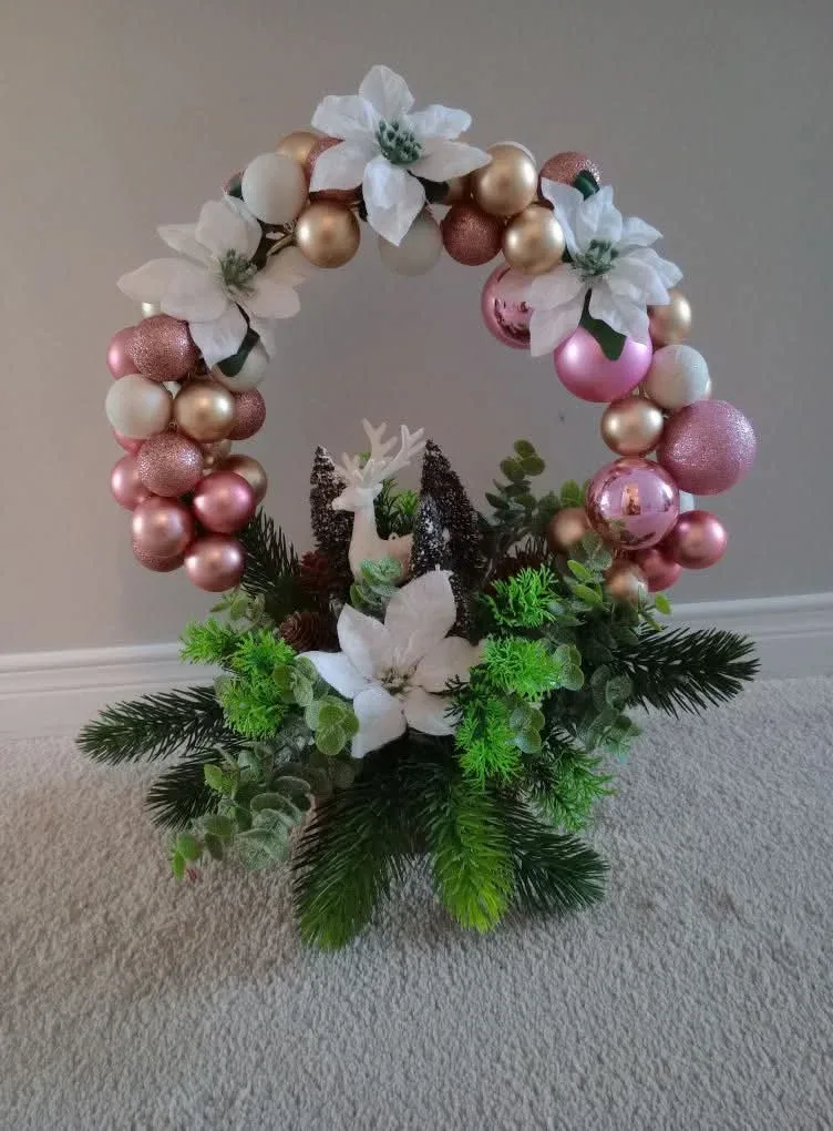 Christmas Wreath with Deer Decoration