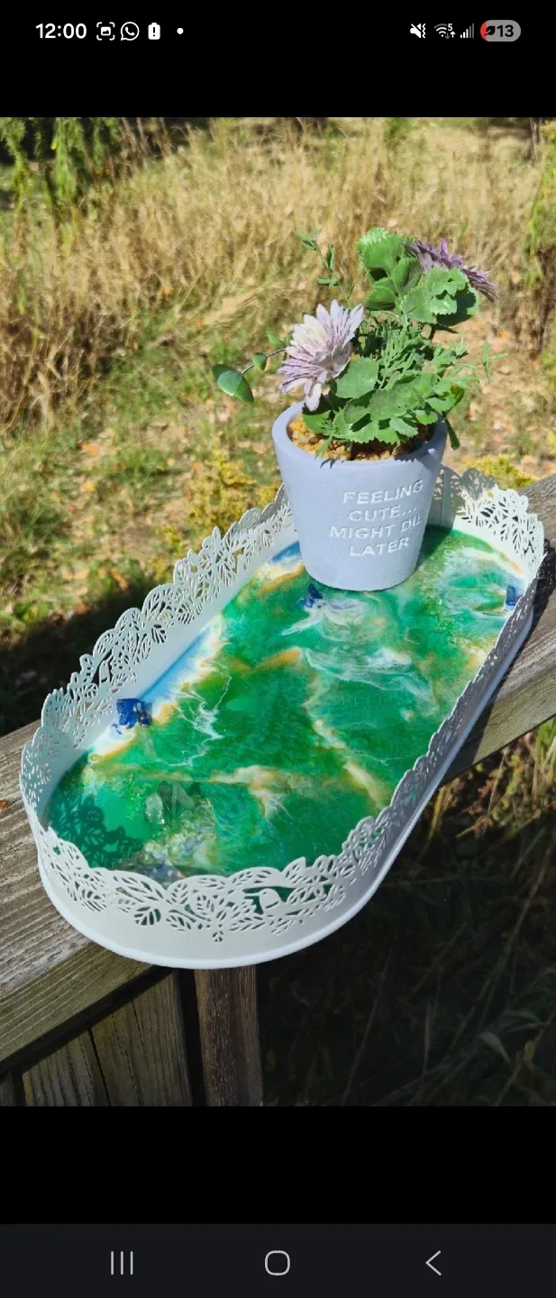 Handmade Resin Tray and Coaster Set image indicator(4)