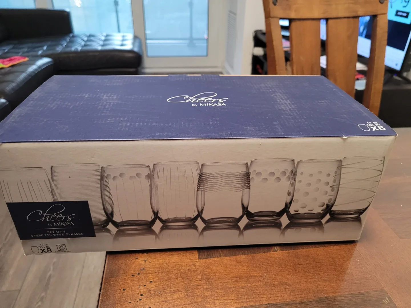 Mikasa Cheers Stemless Wine Glasses - Set of 8, New thumbnail