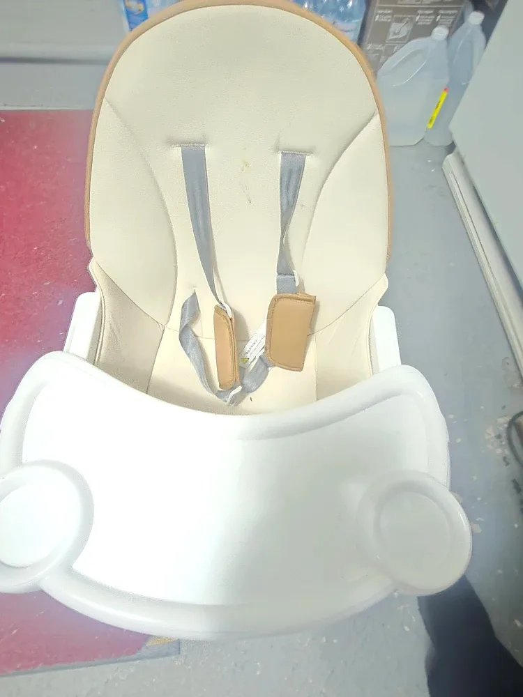 High Chair - White & Beige