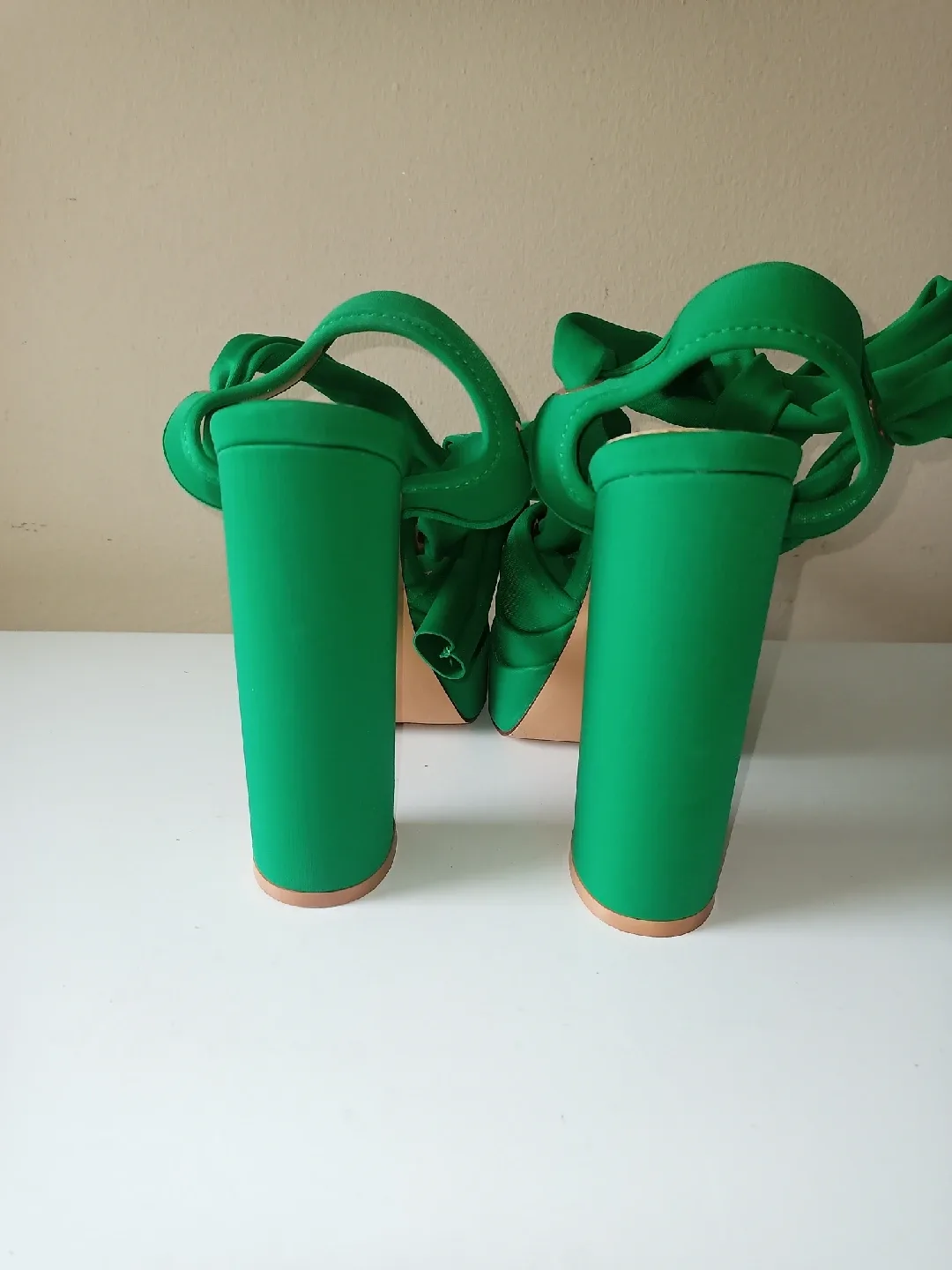 New~Vivianly Lace Up Platform Ankle Strap Heeled Sandals image indicator(5)