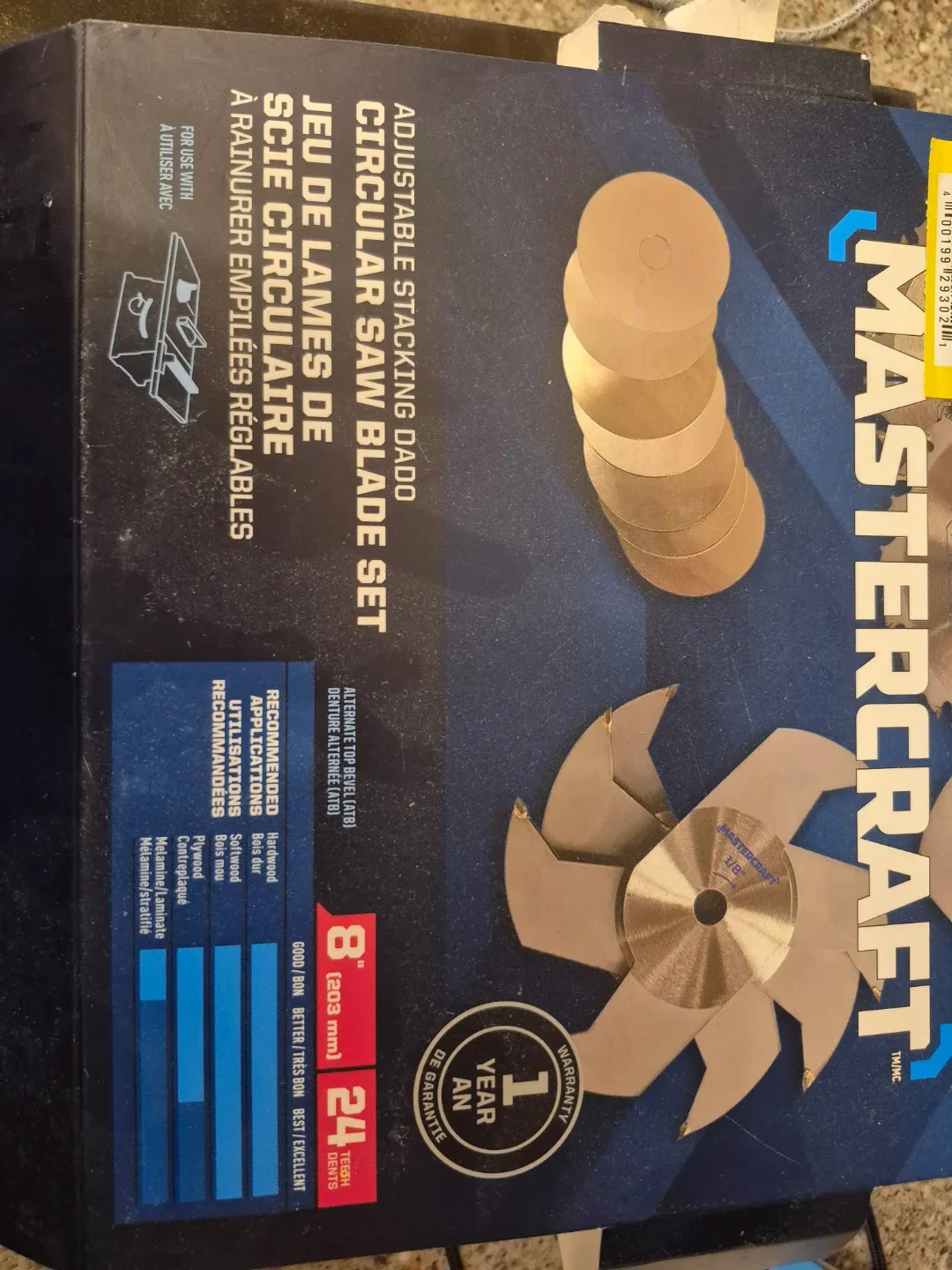 Mastercraft 8" Adjustable Dado Blade Set - New image indicator(5)