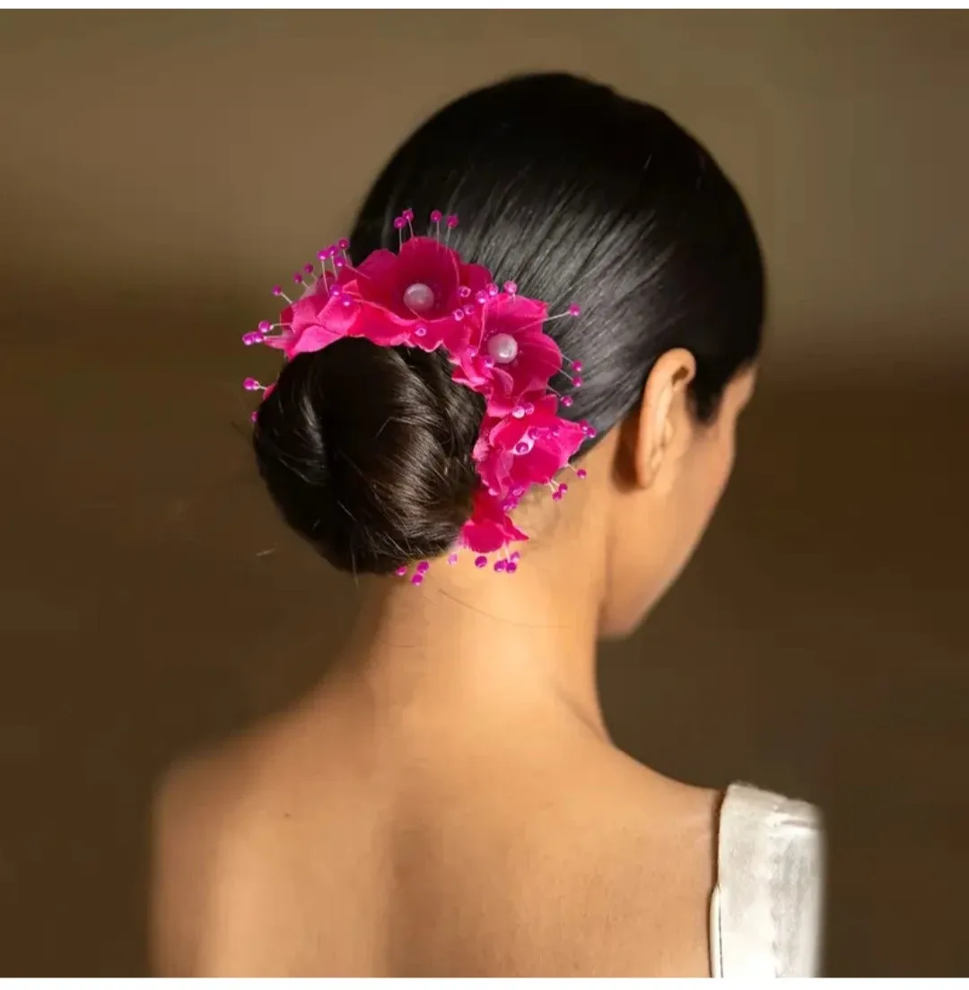 Floral Bun Maker hair bands image indicator(6)