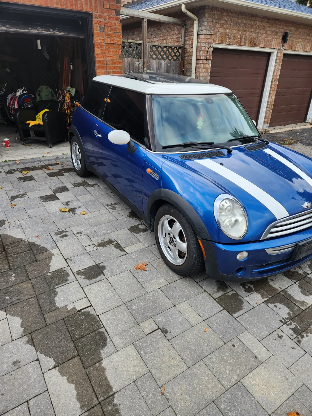 Blue Mini Cooper Hatchback