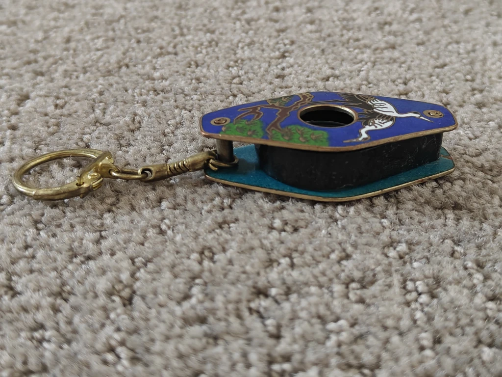 Cloisonne Enamel Pocket Magnifying Glass Asian Crane Pine Tree - photo 4