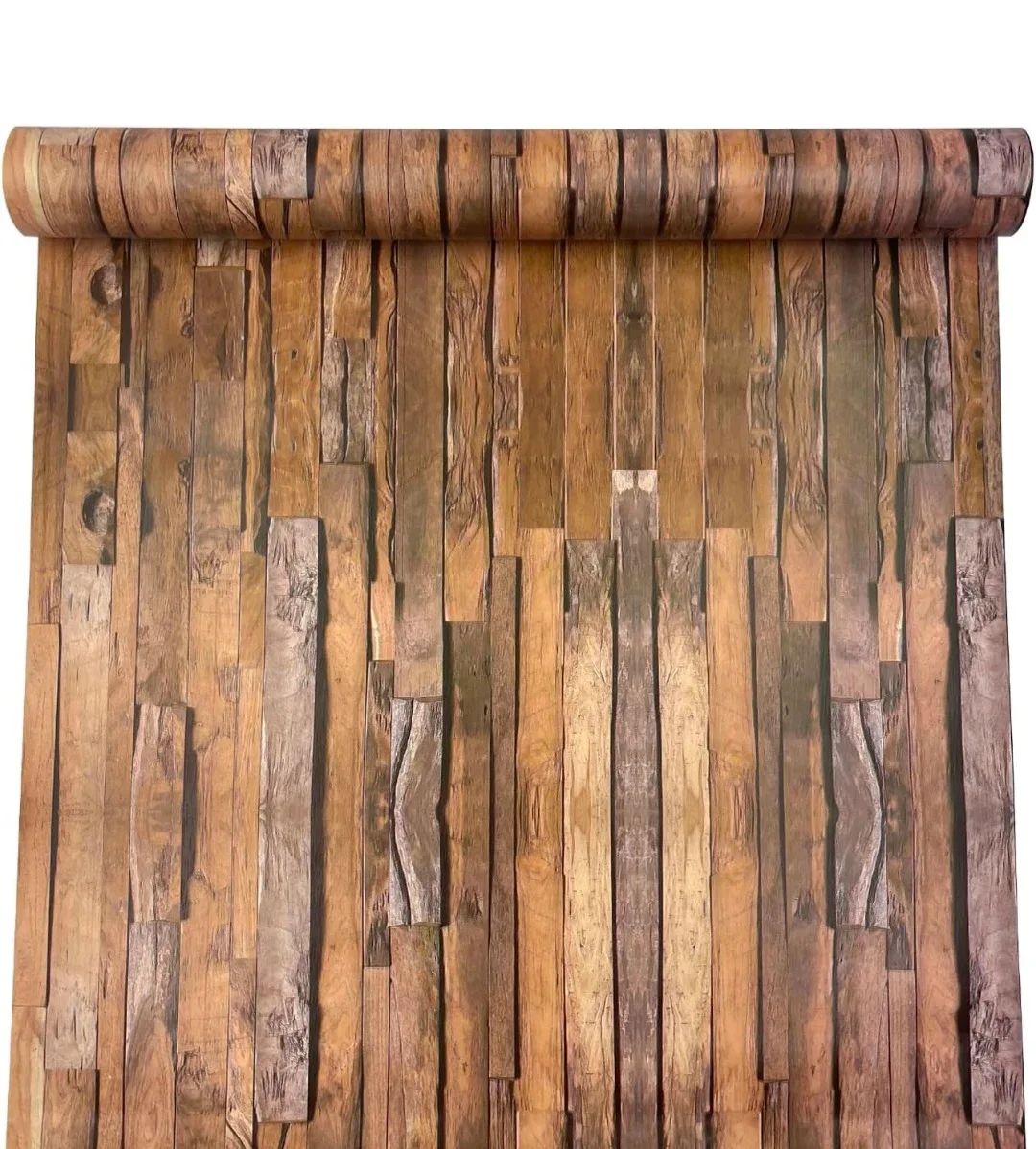 Wood Plank Design Peel and Stick Vinyl Wallpaper 17.7"x236" image indicator(2)
