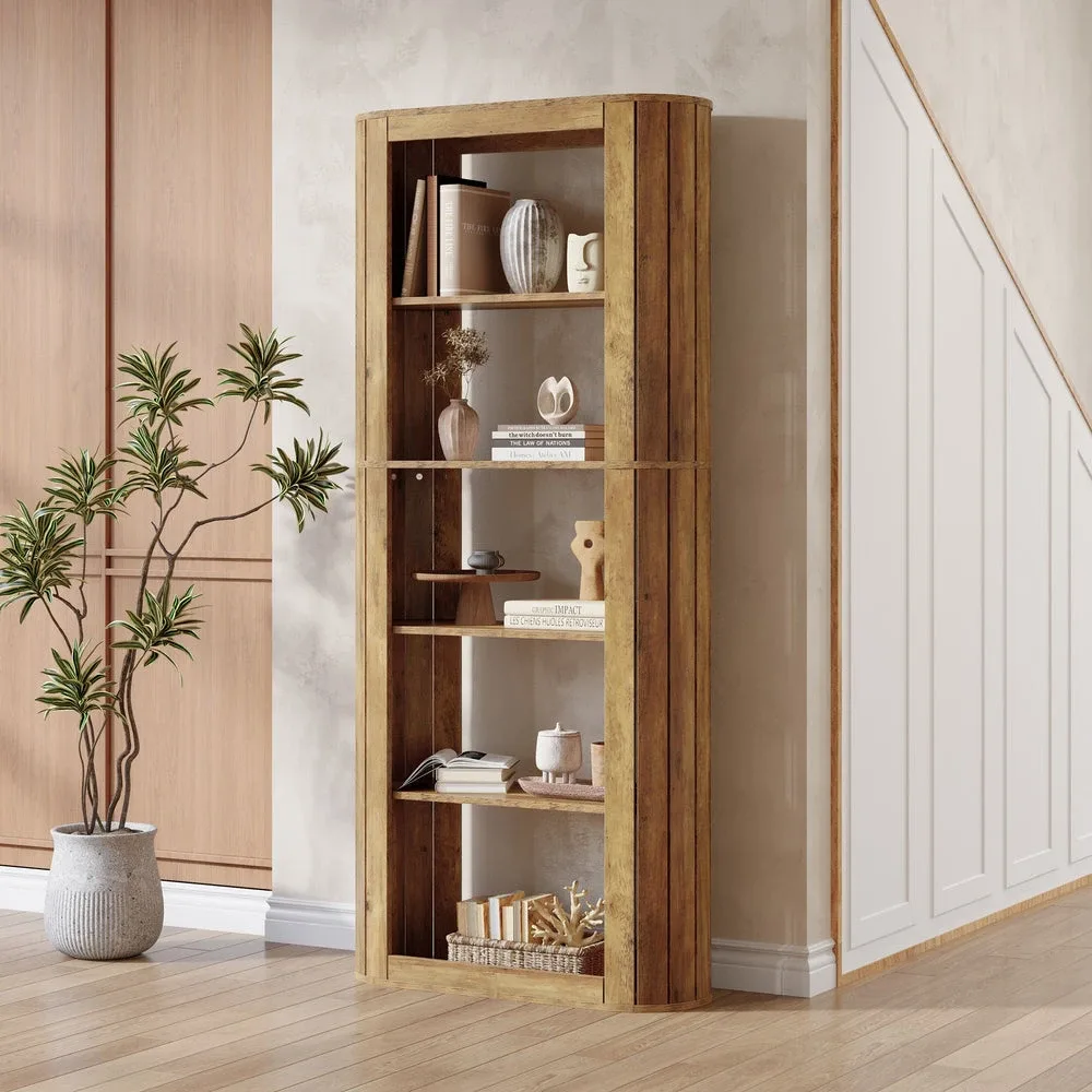 Wooden Bookshelf with 5 Shelves