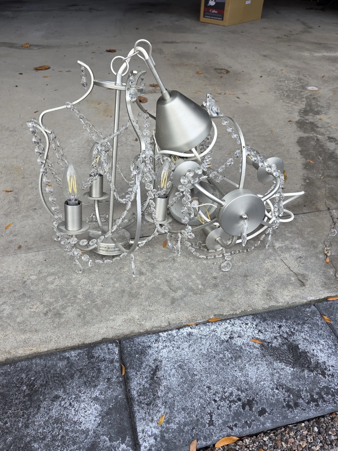 Silver Chandelier with Crystal Accents