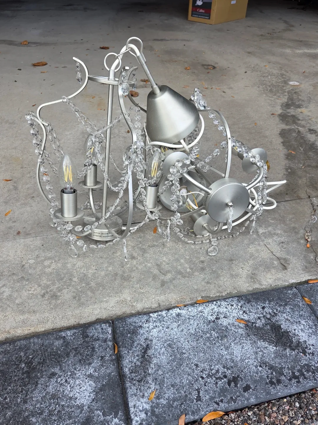 Silver Chandelier with Crystal Accents