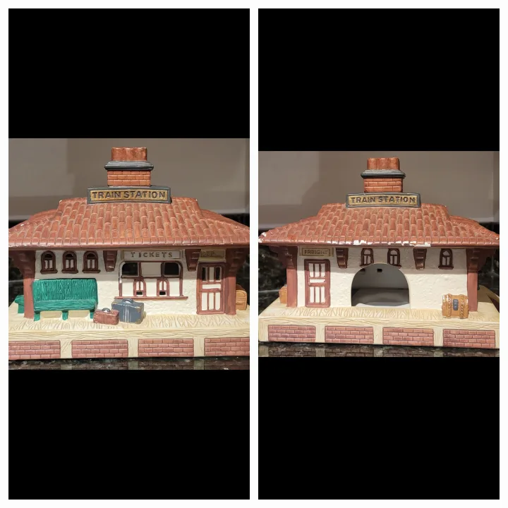 Ceramic Christmas Village Lot (11 items)