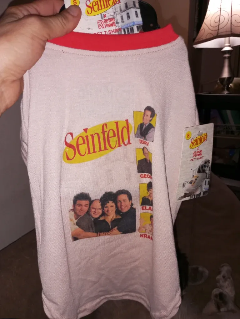 New Seinfeld Retro Paws Pet T-Shirt Size S