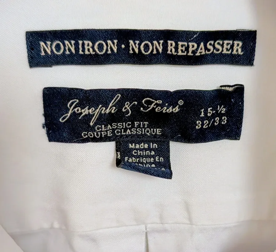 Joseph & Feiss Classic Dress Shirt - Men's Size 15 1/2, 32/33 image indicator(2)