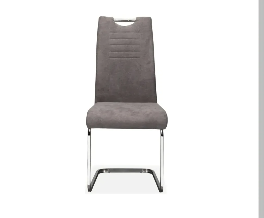 Grey Dining Chair with Chrome Legs image indicator(2)