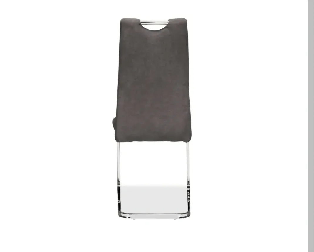 Grey Dining Chair with Chrome Legs image indicator(4)