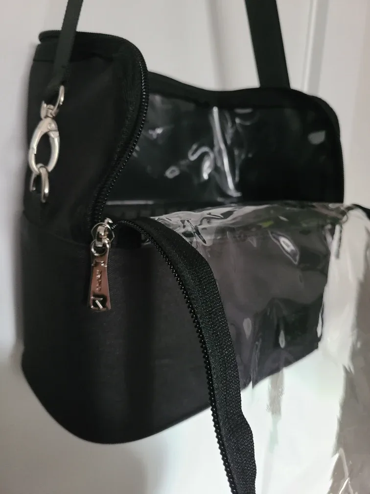 Black Makeup/Cosmetic Bag with Clear Top