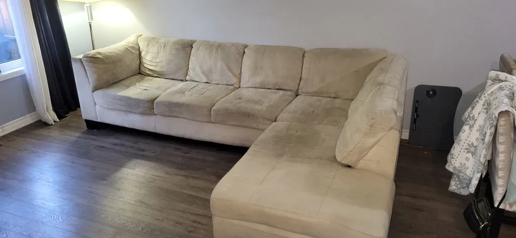 2 Piece Biege Sectional Sofa