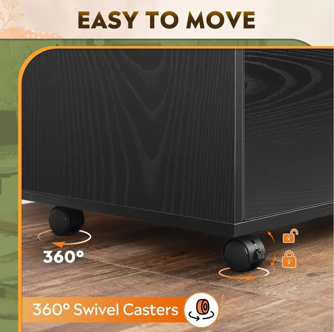 Black Wood Filing Cabinet with Lockable Drawers image indicator(8)