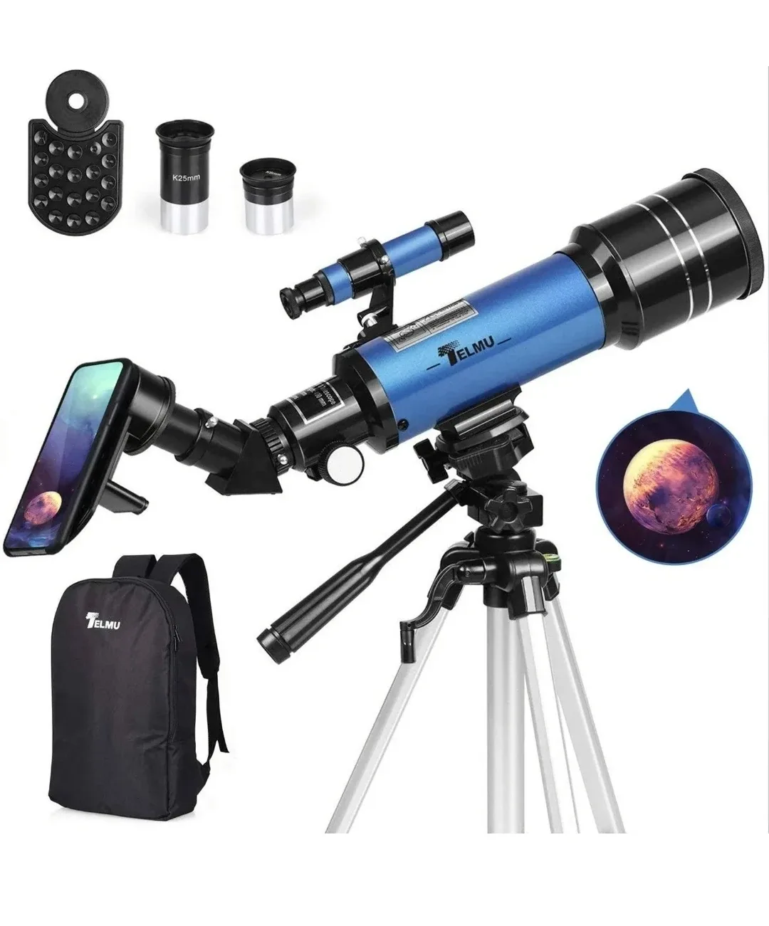 Astronomical Telescope – 70mm Refractor with Phone Adapter