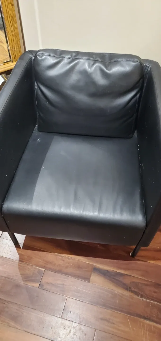 Black Loveseat, sofa, couch with Cover image indicator(8)