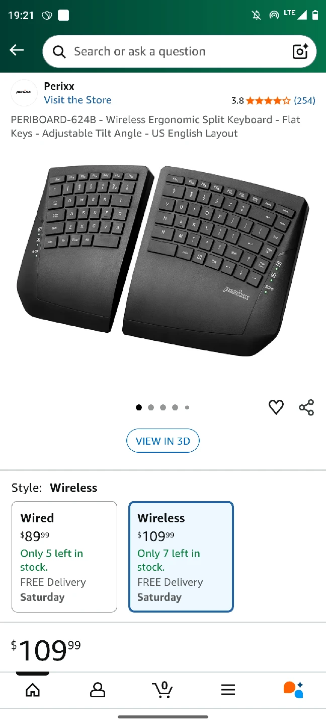 Perixx PERIBOARD-624B Ergonomic Split Keyboard - photo 2