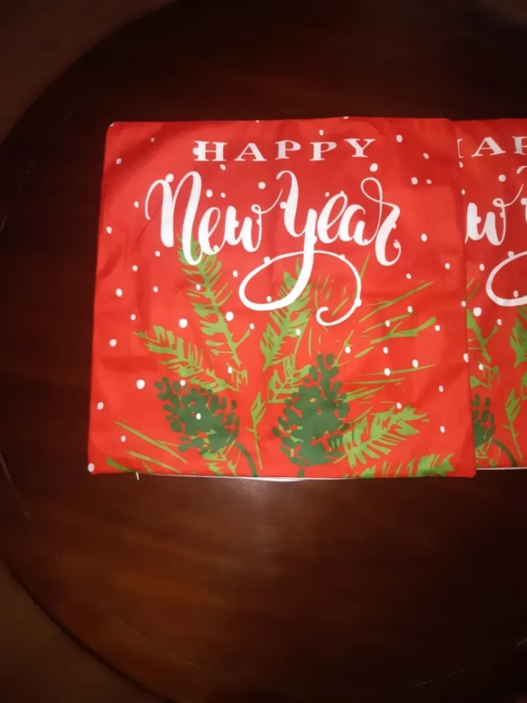 Happy New Year Pillow Cover - Red x2