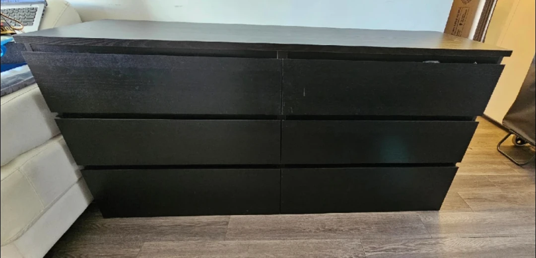IKEA Malm 6-Drawer Dresser - Black/Brown