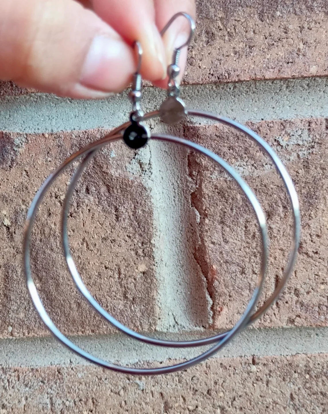 Silver Hoop and Geometric Earrings image indicator(4)