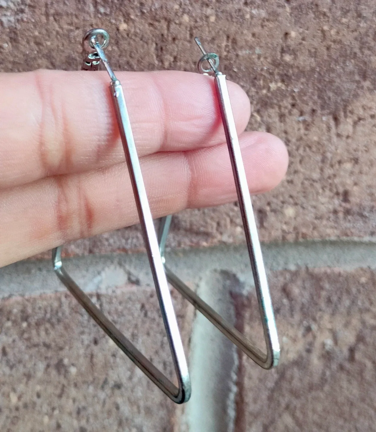 Silver Hoop and Geometric Earrings image indicator(5)