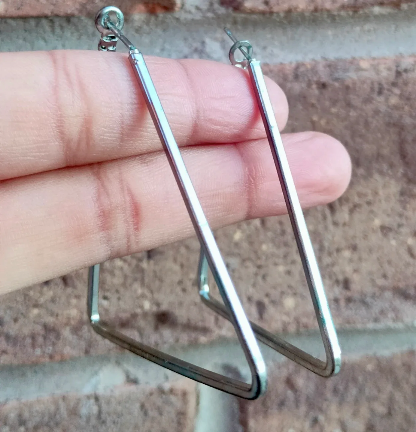 Silver Hoop and Geometric Earrings image indicator(6)