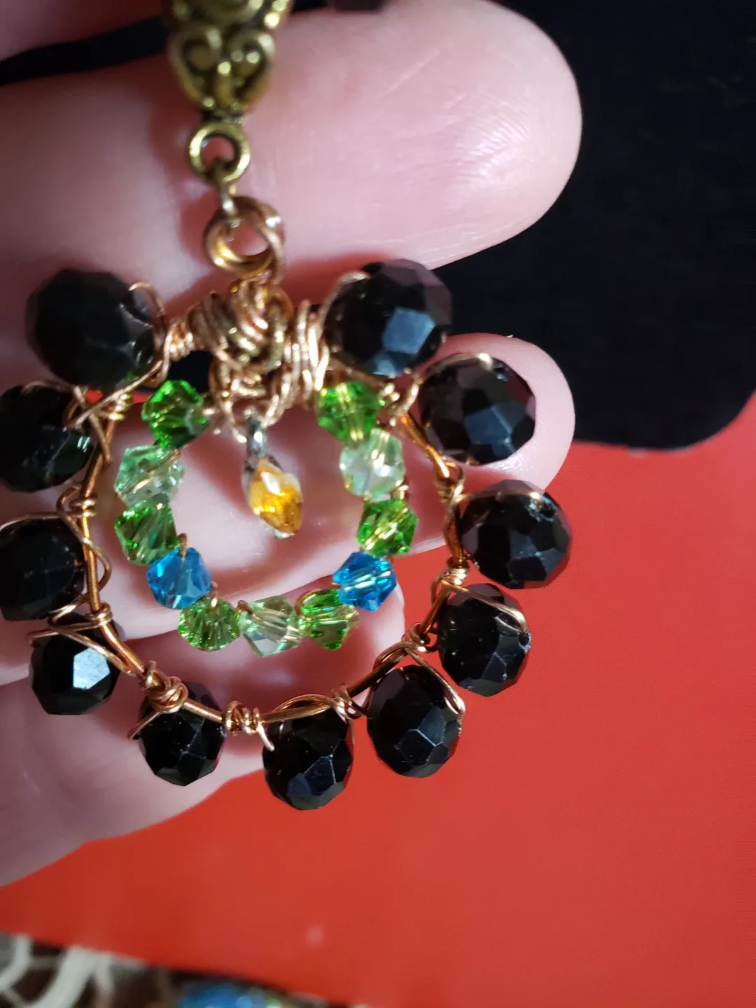 new Handmade Beaded Necklace and Earring Set image indicator(6)