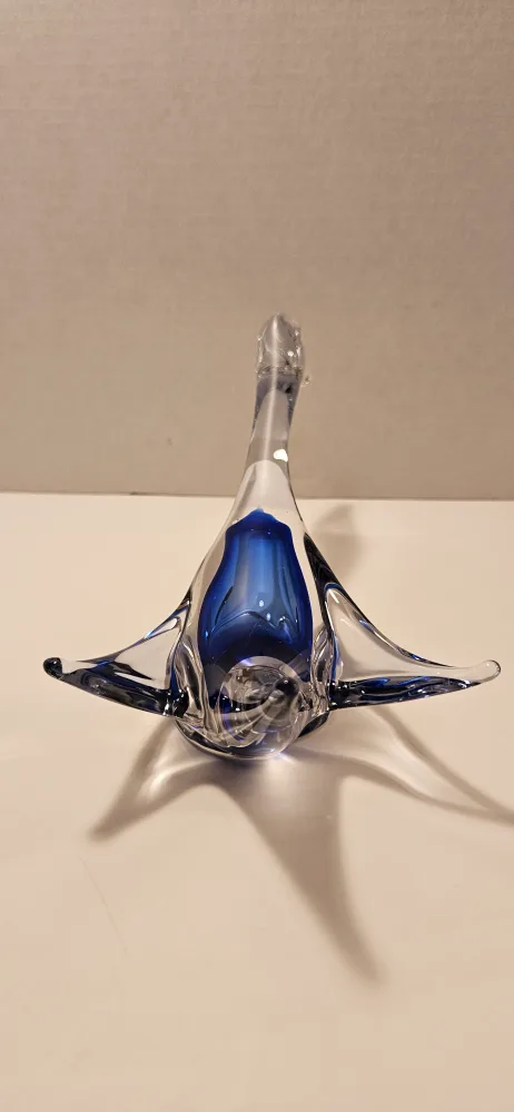 Blue & Clear Glass Duck Figurine image indicator(2)