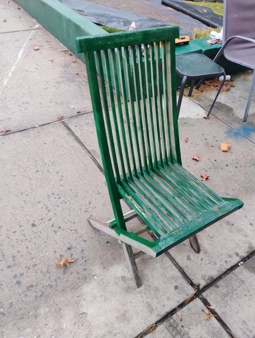 Green Wooden Folding Chair image indicator(2)
