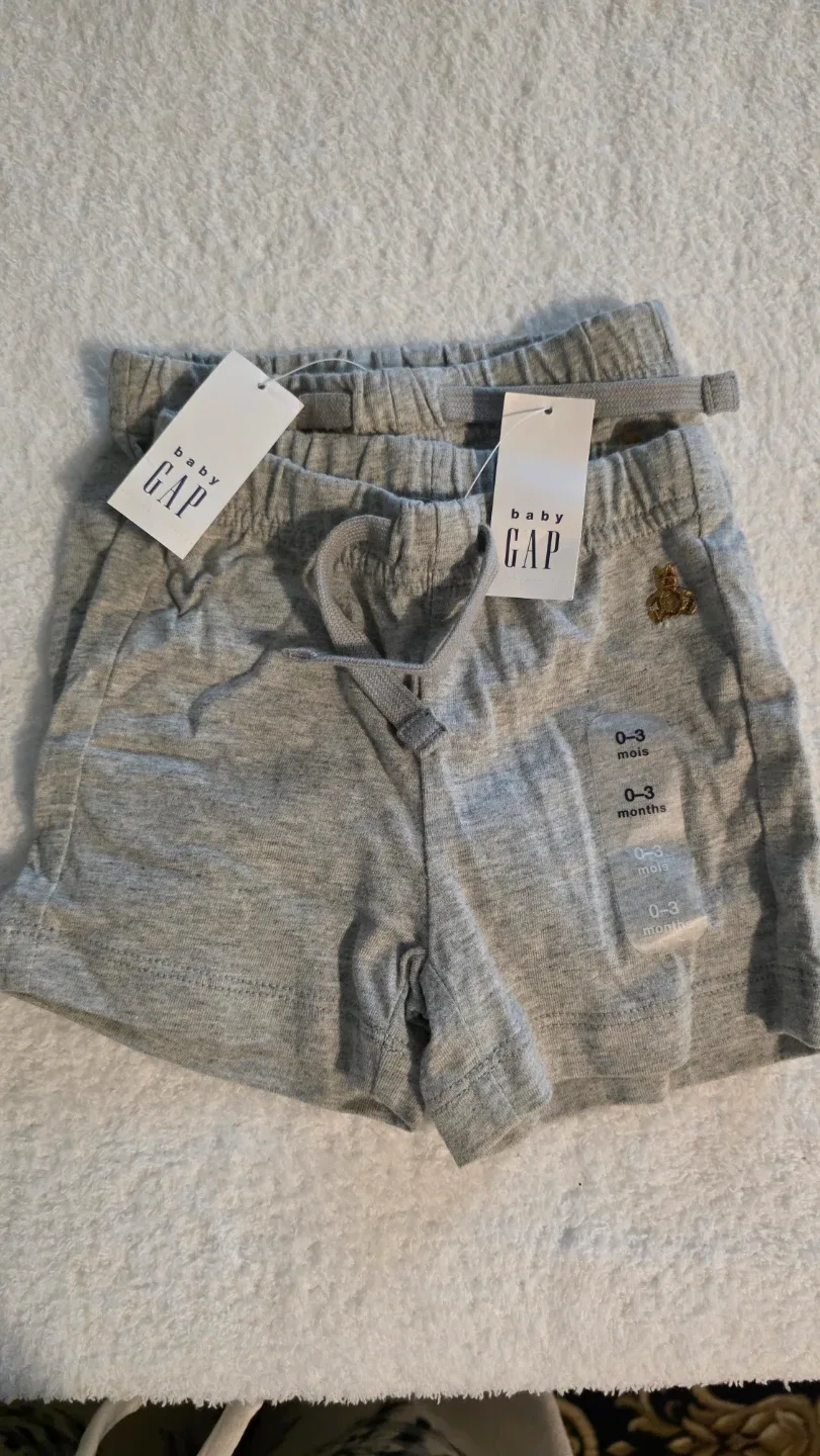 New Baby Gap Shorts, 0-3 Months/2 pieces