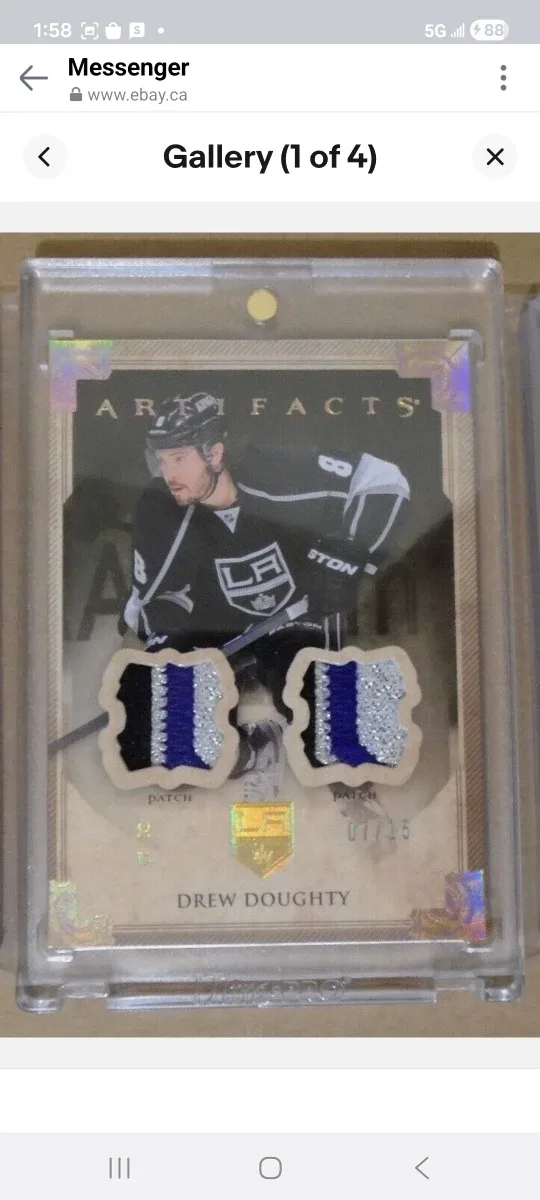 Drew Doughty Artifacts Hockey Card/ Los Angeles Kings patch