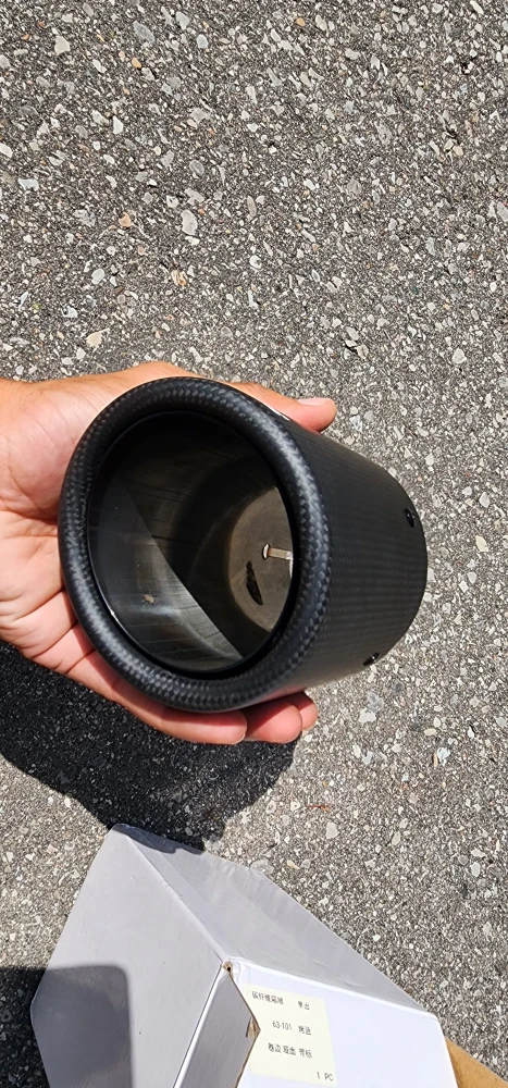 New: 2 - Akrapovic Exhaust Tips - Carbon Fibre 2.5"