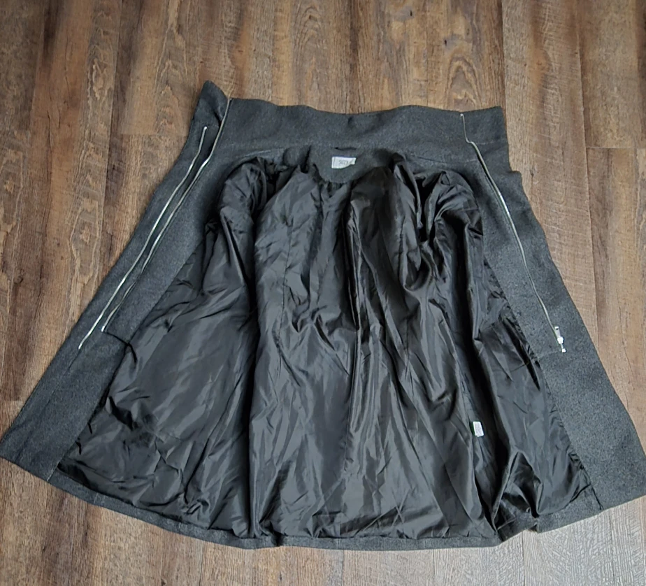 Grey Wool Blend Coat with Belt XL - photo 2