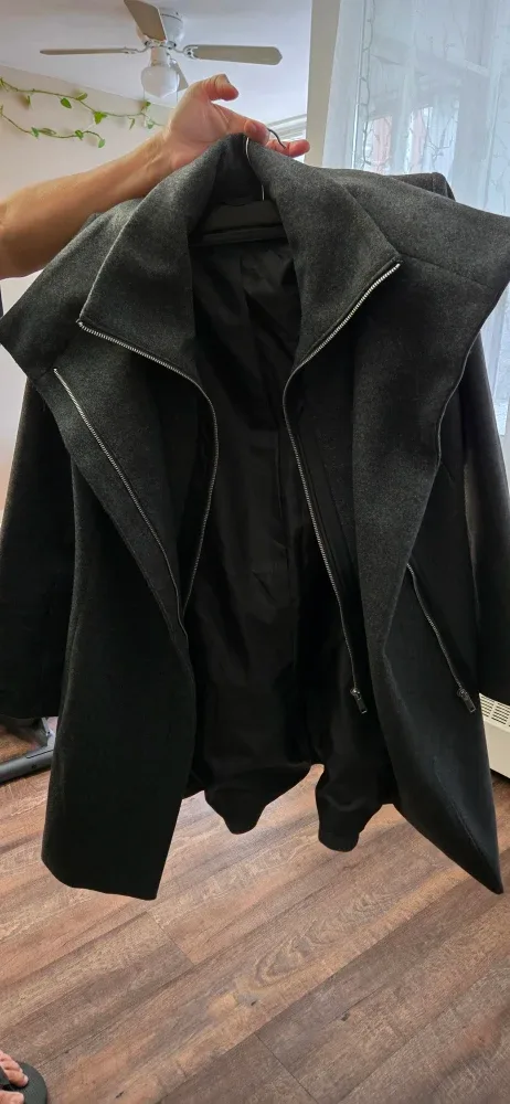 Grey Wool Blend Coat with Belt XL image indicator(7)