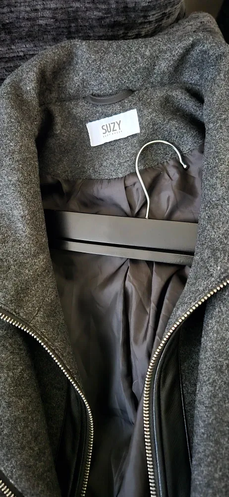 Grey Wool Blend Coat with Belt XL image indicator(9)